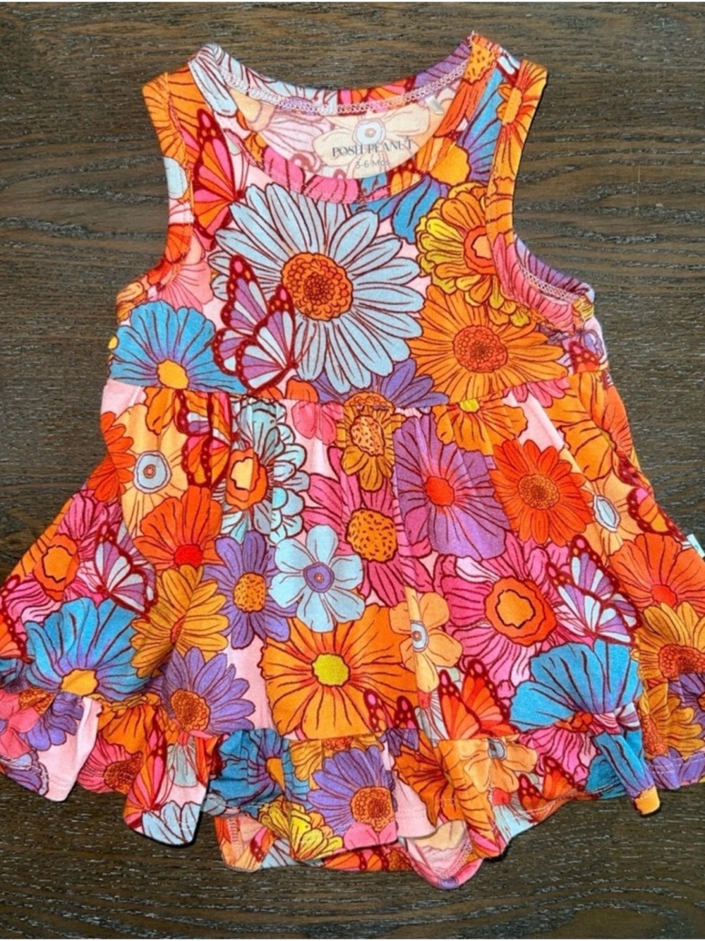 Posh Peanut Meadow Razorback Twirl Dress 3-6 mo